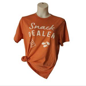 Snack Dealer Mom inspired heather orange t-shirt polyblend Sizes XL 2XL